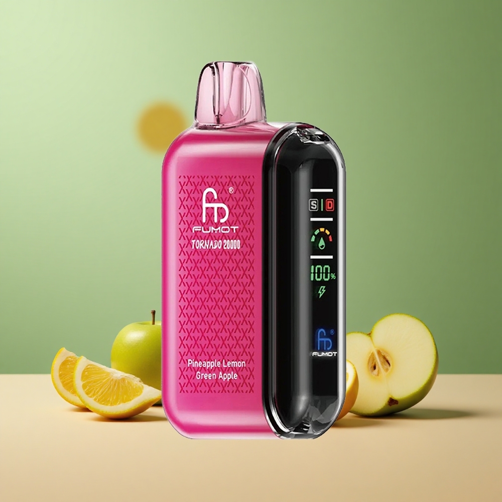 Fumot Tornado 20000 Ананас Лимон Зелена Ябълка Dual Mesh Coil Smart Display Airflow Control