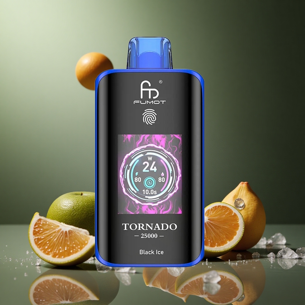 Fumot Tornado 25000 Черен Лед HD Екран 20мл Батерия 700mAh