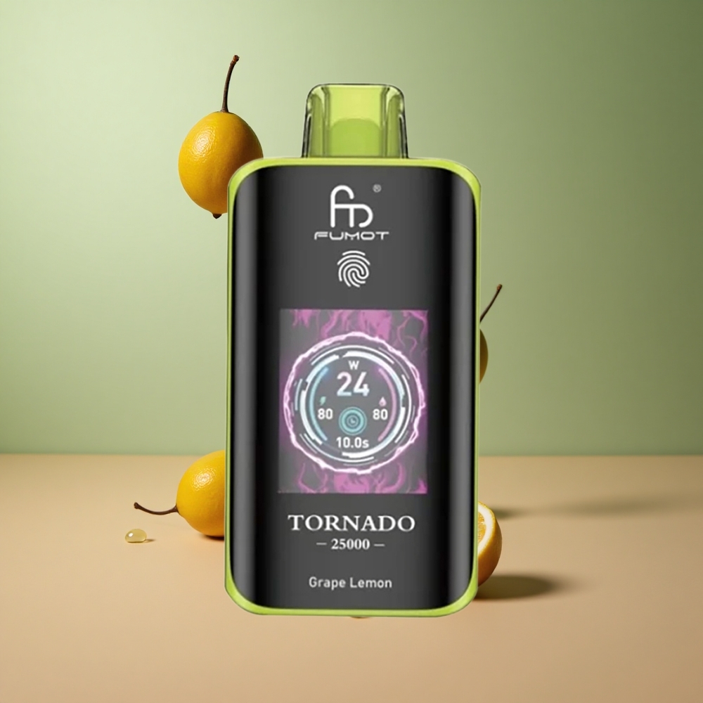 Fumot Tornado 25000 Гроздово Лимон с HD Екран и 20мл Предпълнена Течност