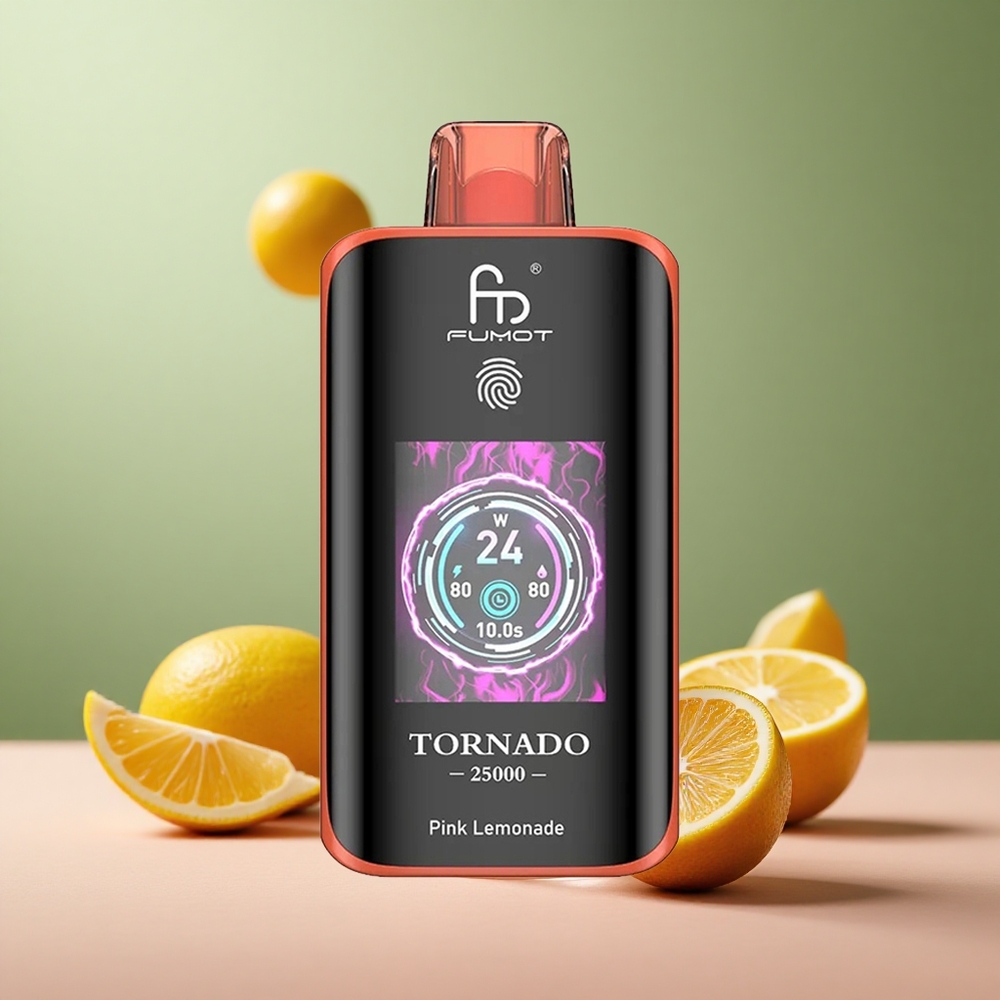 Fumot Tornado 25000 Розов лимонада с HD екран и 20мл течност