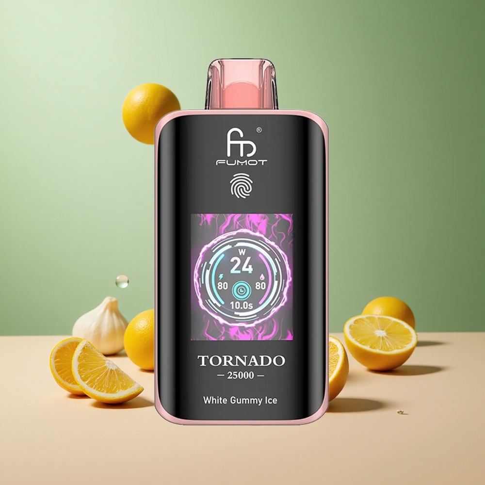 Fumot Tornado 25000 Бял дъвков мраз с HD екран и 20ml течност