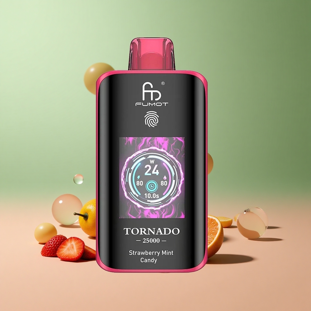 Fumot Tornado 25000 Ягодова мента бонбони с HD екран и 700mAh батерия