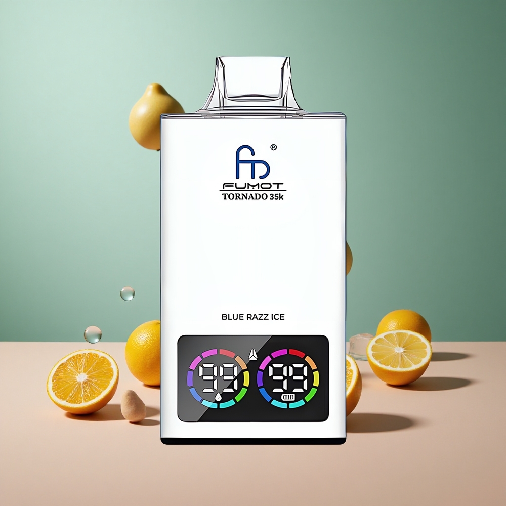 Fumot Tornado 35000 Синьо Малинов Лед: Двойна Мрежа и RGB Светлини