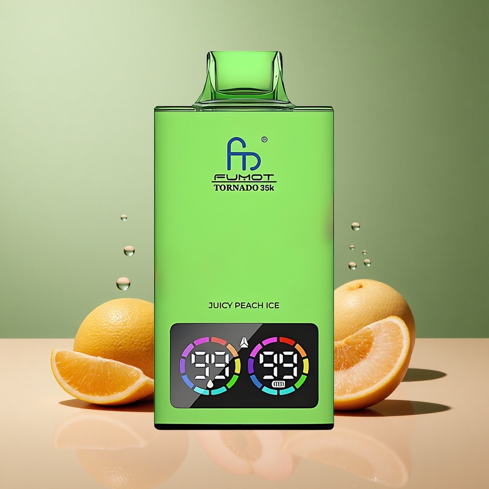 Fumot Tornado 35000 Сочен Праскова Лед с Двойна Мрежа и RGB Светлини