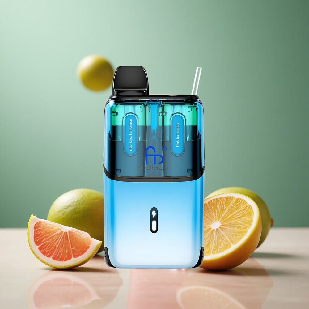 Fumot Ultra T32000 Синьо Малинова Лимонада - Розова Лимонада с Напреднала Мрежова Намотка и Бързо Зареждане