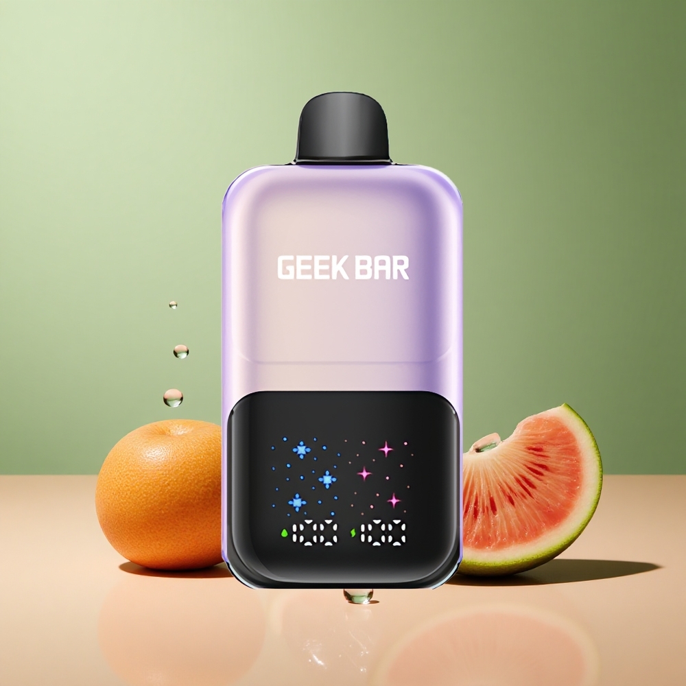 GEEK BAR 2GO 20ml 50000 Праскова Манго Диня Лед с Голям Екран и Двойни Резервоари