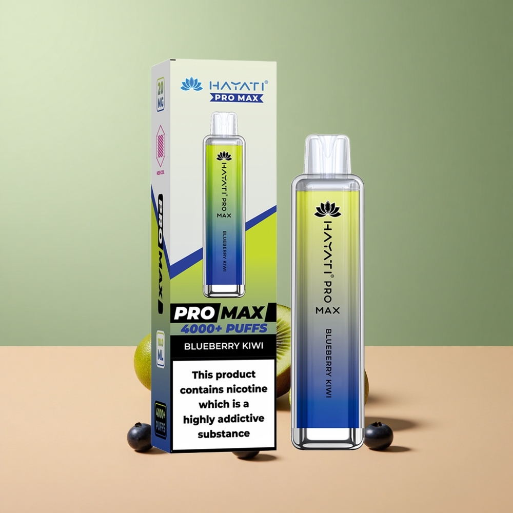 Hayati Pro Max 4000 Боровинка Киви Двойна Намотка Кристален Външен Вид