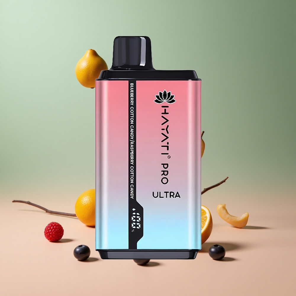 Hayati Pro Ultra 15000 Боровинков памучна бонбон Малинова памучна бонбон 850mAh 24ml
