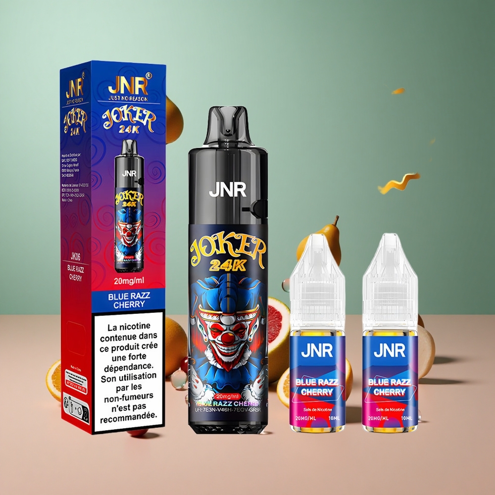 JNR Joker 24K Синьо Малинова Череша с Видим Ниво на Течност и 2% Никотин