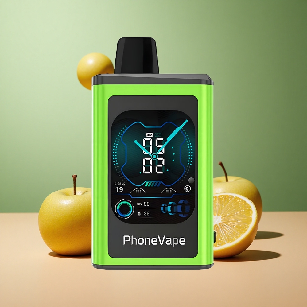 JNR PhoneVape 30000 Киселa Ябълка Лед с Турбо Режим и Регулируем Въздушен Поток