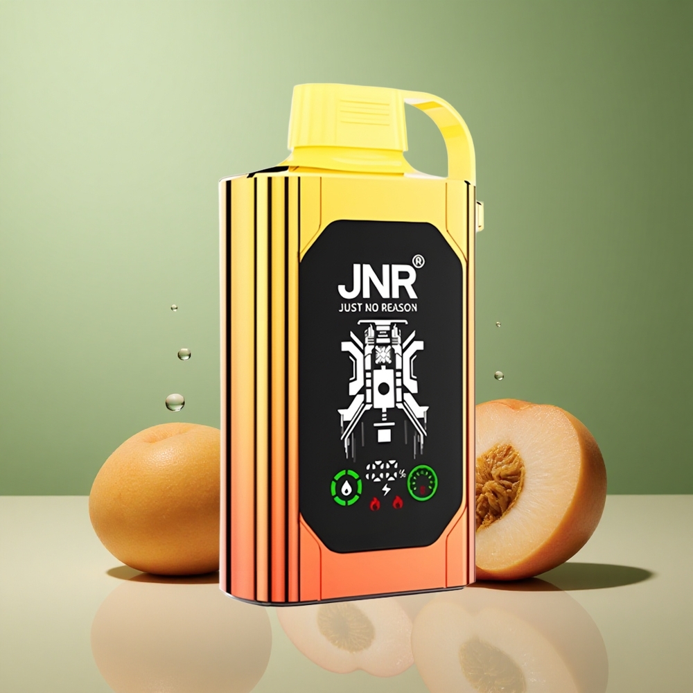 JNR Shisha Hookah Box 20500 Сочени Праскови - Двойна Мрежова Намотка, Тип-C Бързо Зареждане, 25ml Е-течност