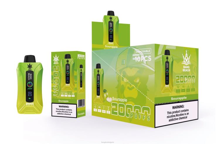 Bang Beach Vape - 6PN4T1 Bang Beach 20000 впръсквания смарт екран vape кисела ябълка