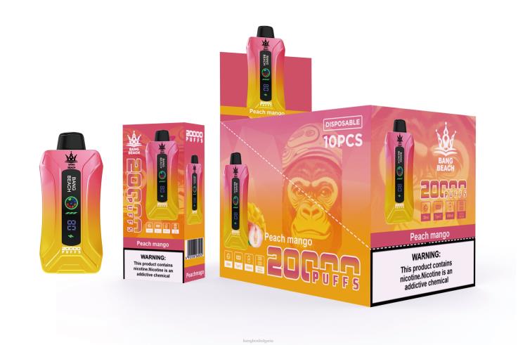 Bang Beach Vape - 6PN4T2 Bang Beach 20000 впръсквания смарт екран vape праскова манго