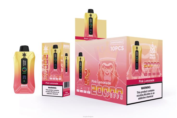 Bang Beach Vape - 6PN4T4 Bang Beach 20000 впръсквания смарт екран vape розова лимонада