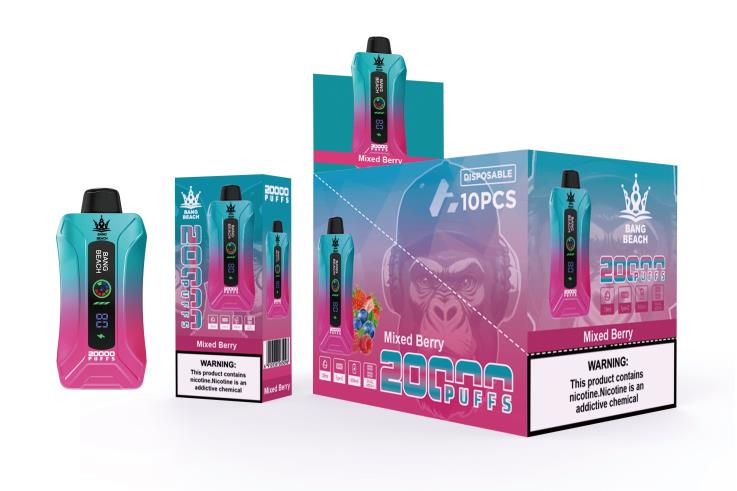 Bang Beach Vape - 6PN4T5 Bang Beach 20000 впръсквания смарт екран vape смесени горски плодове