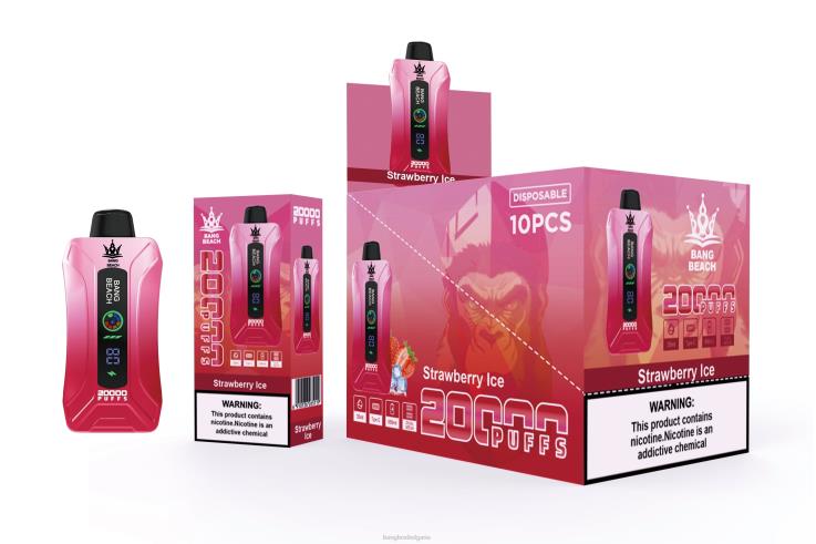 Bang Beach Vape - 6PN4T6 Bang Beach 20000 впръсквания смарт екран vape ягодов лед