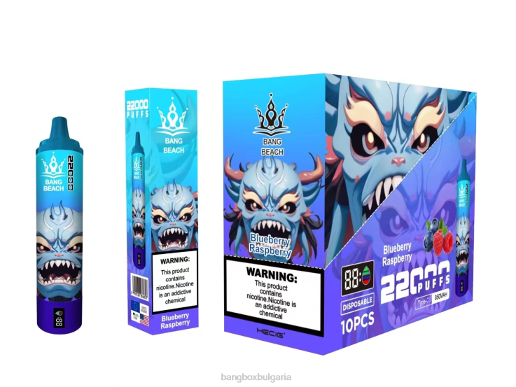 Bang Beach Vape - 6PN4T14 Bang Beach Смарт екран с 22000 впръсквания боровинка малина