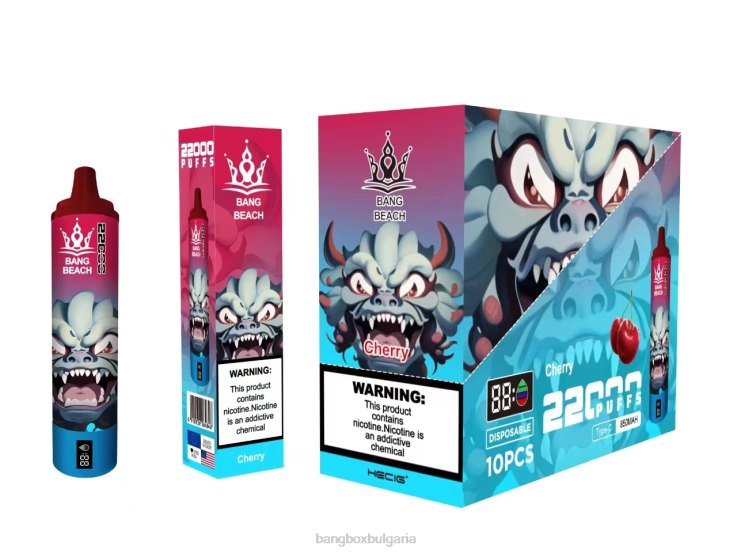 Bang Beach Vape - 6PN4T17 Bang Beach Смарт екран с 22000 впръсквания череша