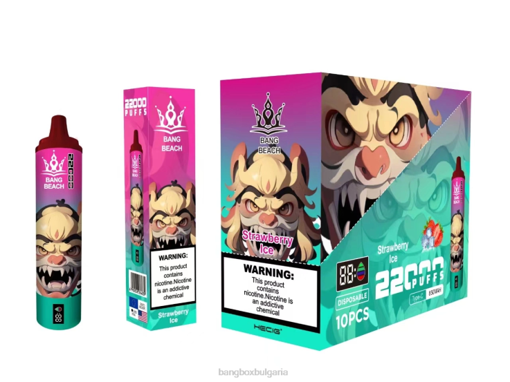 Bang Beach Vape - 6PN4T20 Bang Beach Смарт екран с 22000 впръсквания ягодов лед