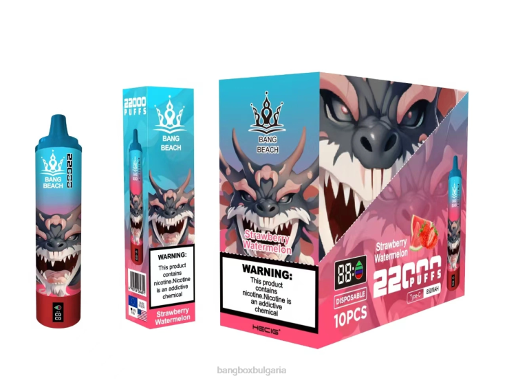 Bang Beach Vape - 6PN4T23 Bang Beach Смарт екран с 22000 впръсквания ягодова диня
