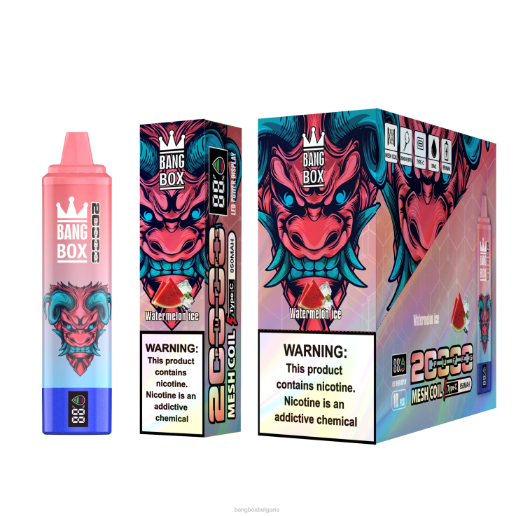 Bang Box Vape - 6PN4T56 Bang Box Смарт екран с 20 000 впръсквания лед от диня