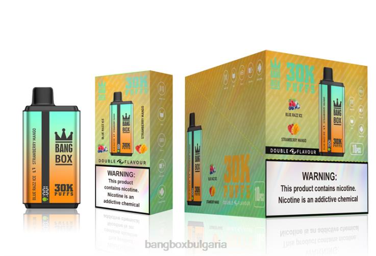 Bang Box Bulgaria - 6PN4T73 Bang Box 30 000 впръсквания с двоен вкус blue razz ice & ягодово манго