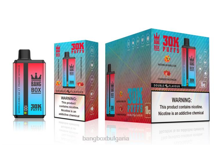 Bang Box Vape - 6PN4T68 Bang Box 30 000 впръсквания с двоен вкус дъвка от диня и ягодова диня