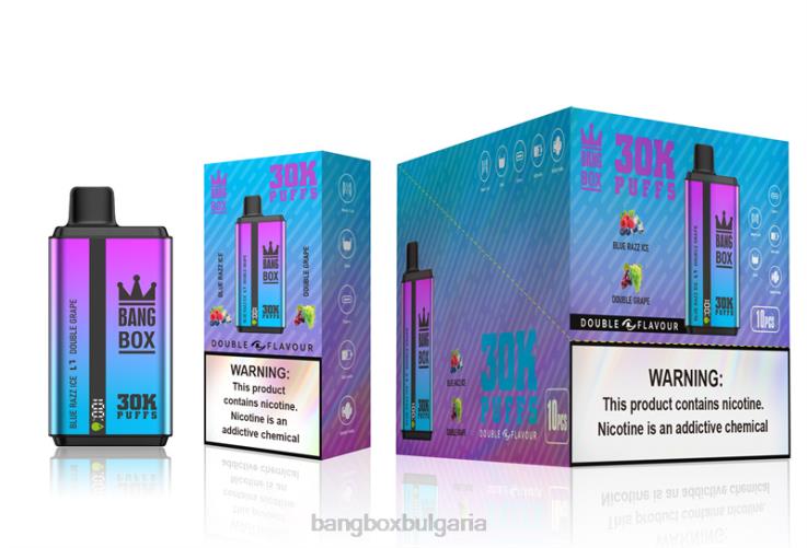Bang Box Vape - 6PN4T72 Bang Box 30 000 впръсквания с двоен вкус blue razz ice & двойно грозде